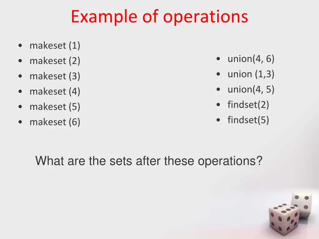 example of operations