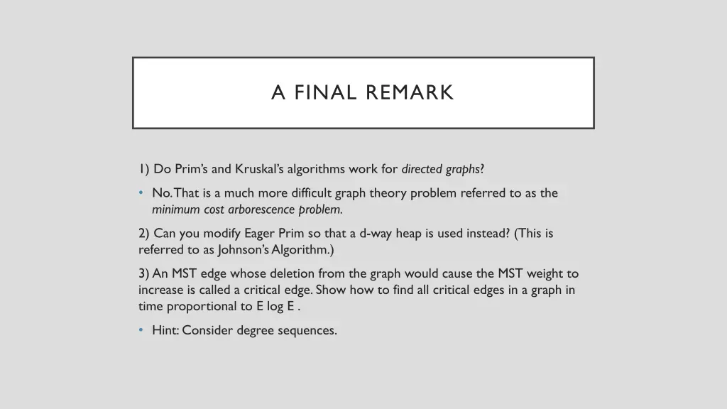 a final remark