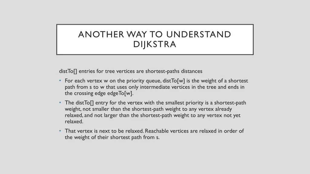 another way to understand dijkstra