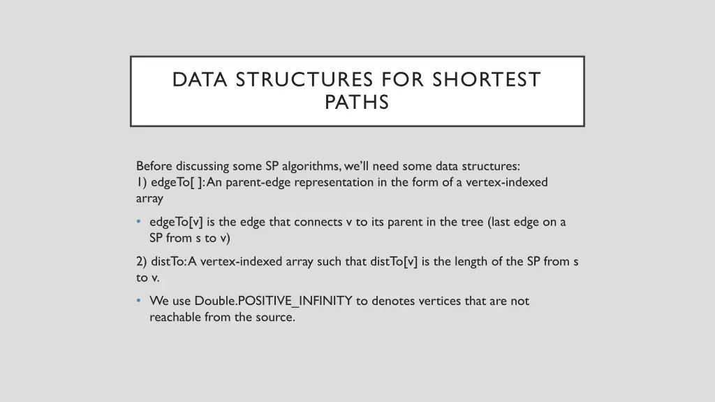 data structures for shortest paths