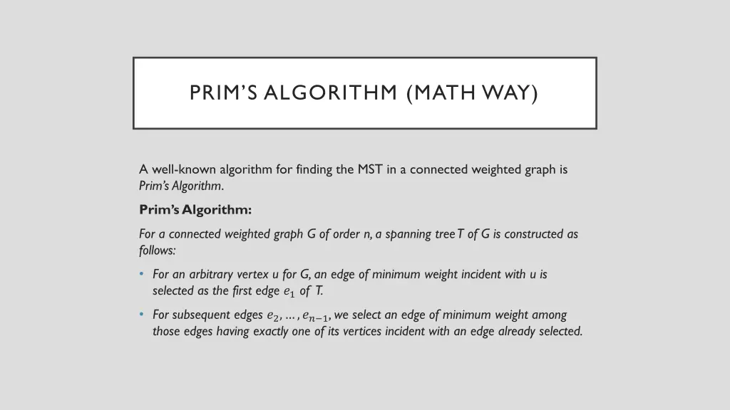 prim s algorithm math way