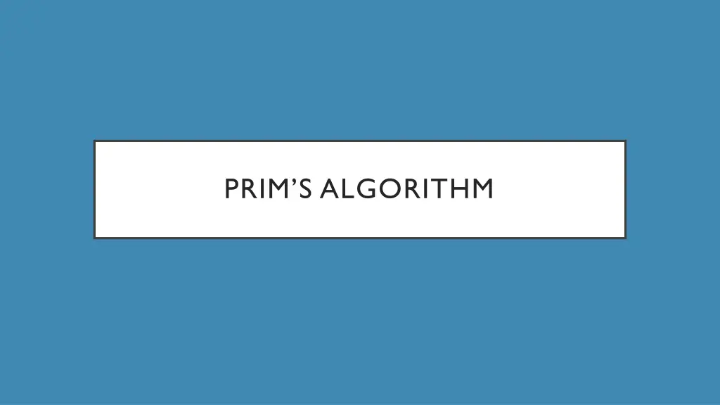 prim s algorithm