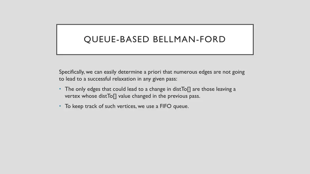 queue based bellman ford