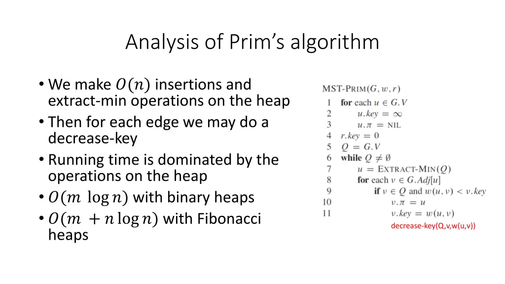 analysis of prim s algorithm
