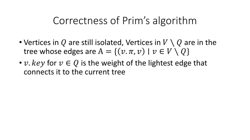 correctness of prim s algorithm