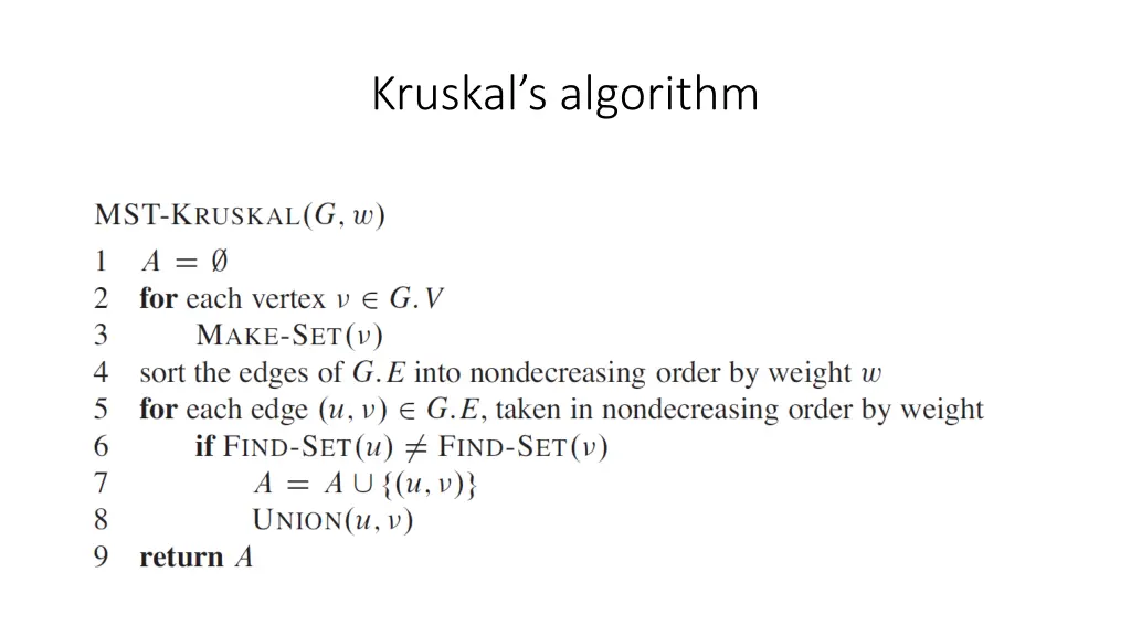 kruskal s algorithm