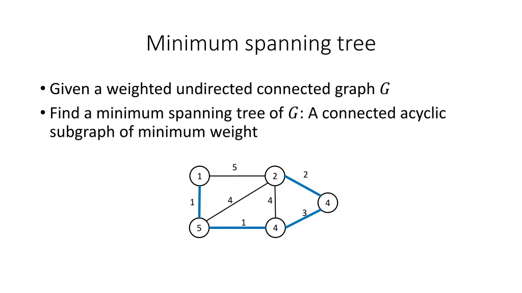 minimum spanning tree 1