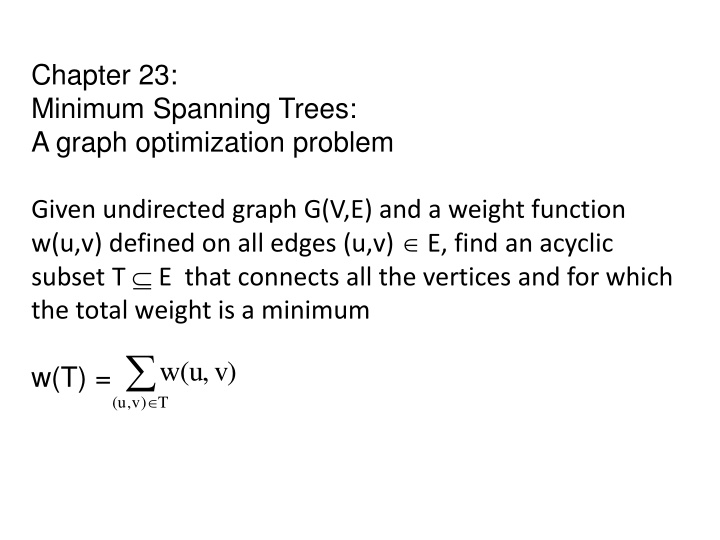 chapter 23 minimum spanning trees a graph