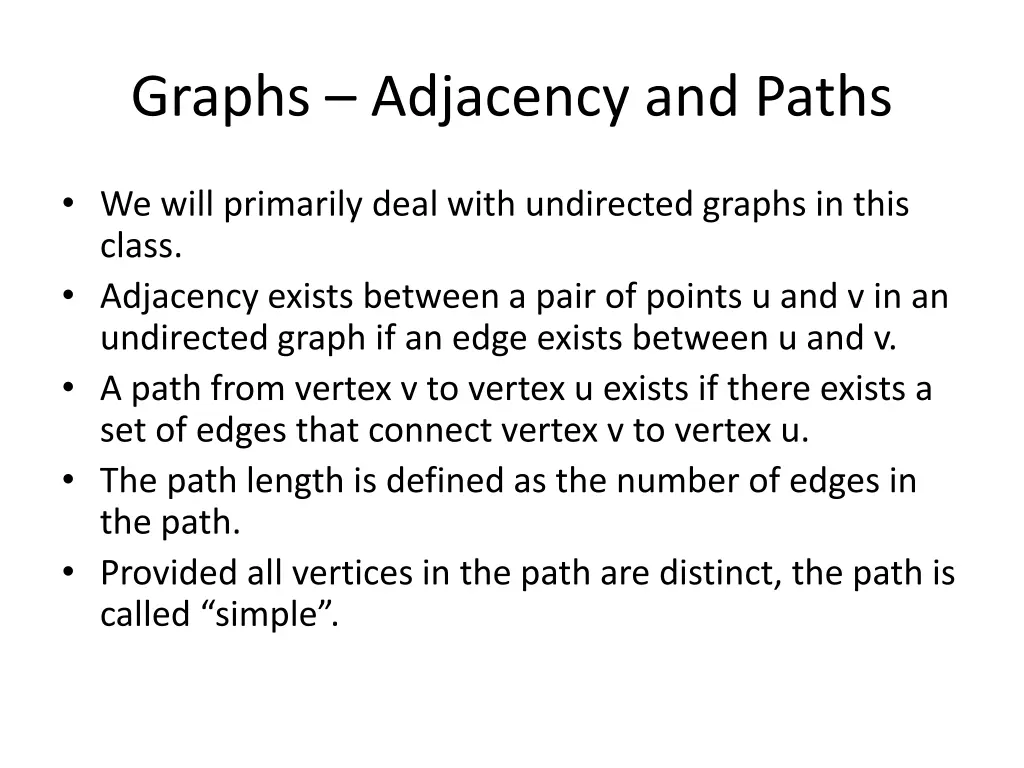 graphs adjacency and paths
