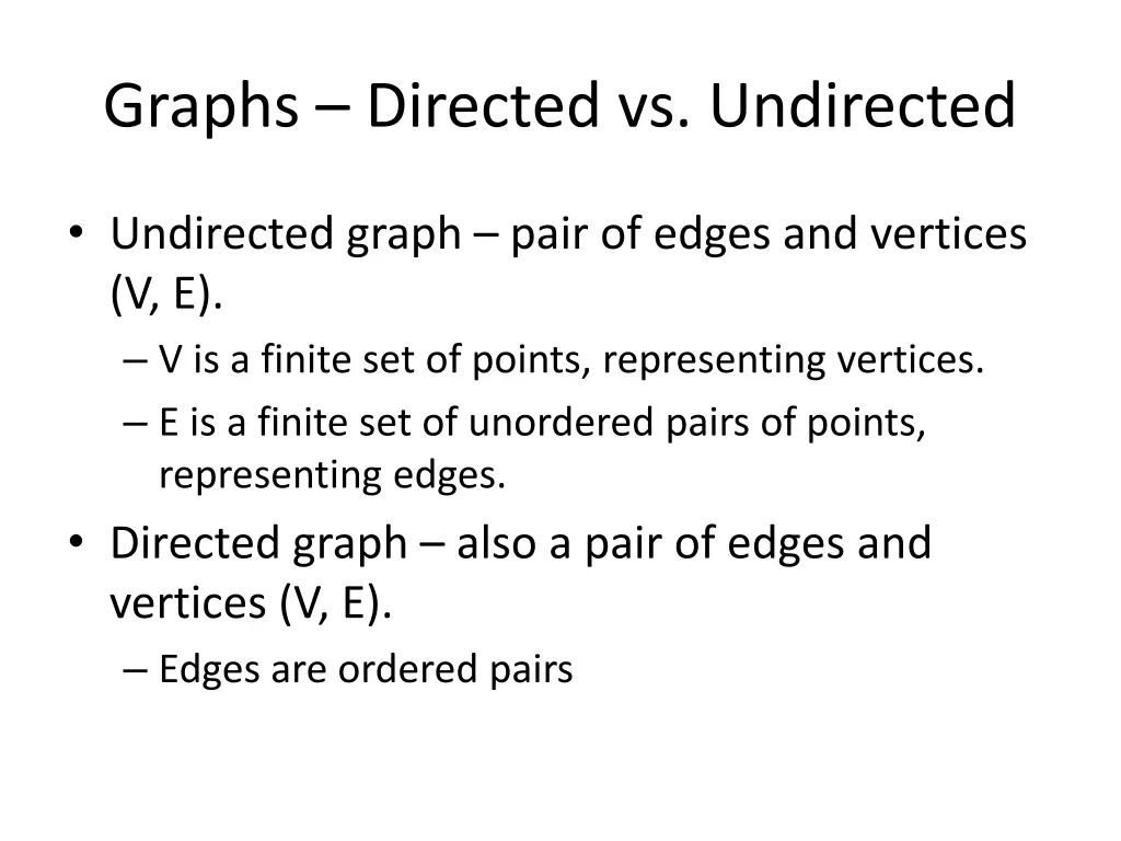 graphs directed vs undirected