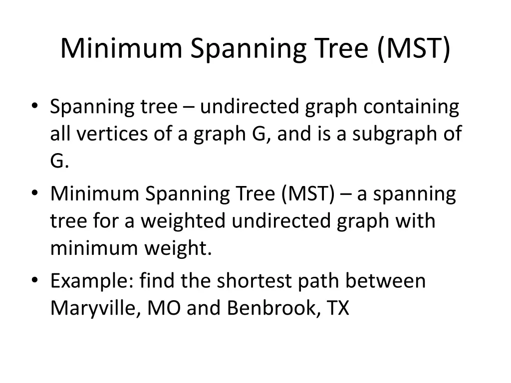 minimum spanning tree mst