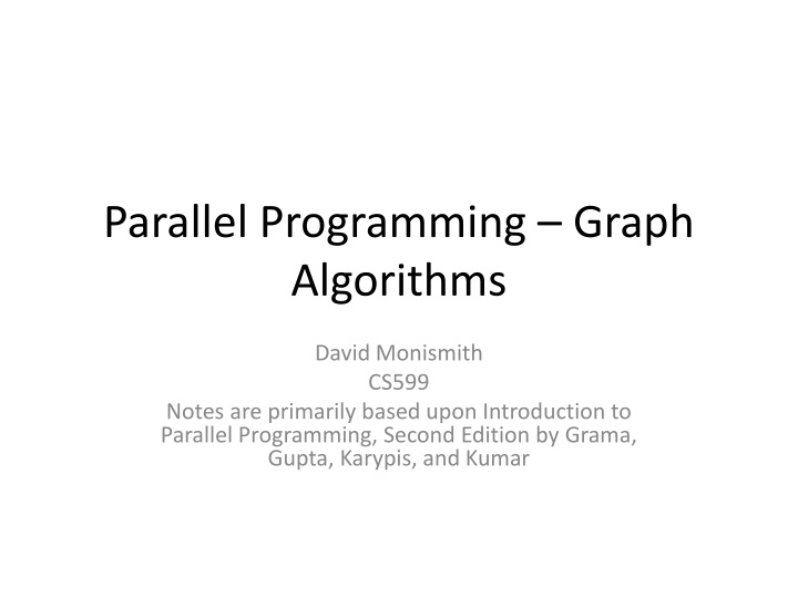 parallel programming graph algorithms
