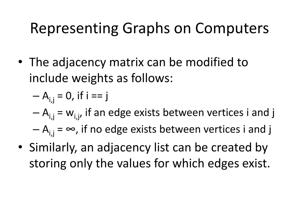 representing graphs on computers 1