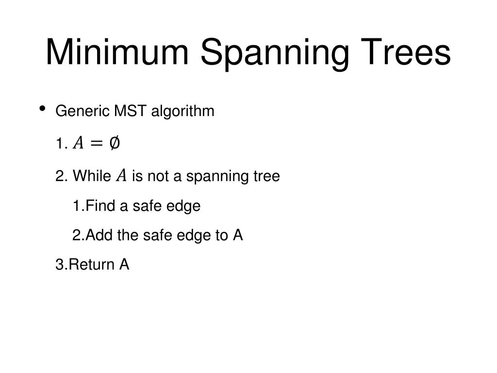 minimum spanning trees 2