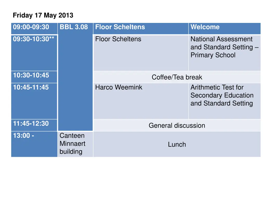 friday 17 may 2013