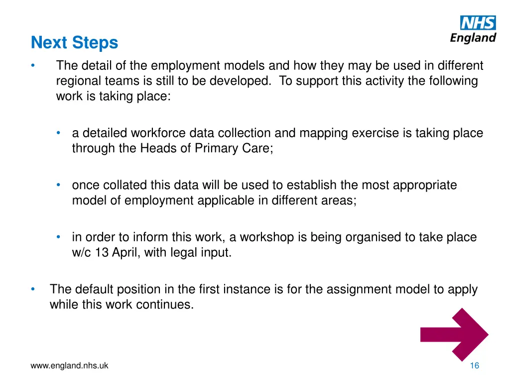 next steps