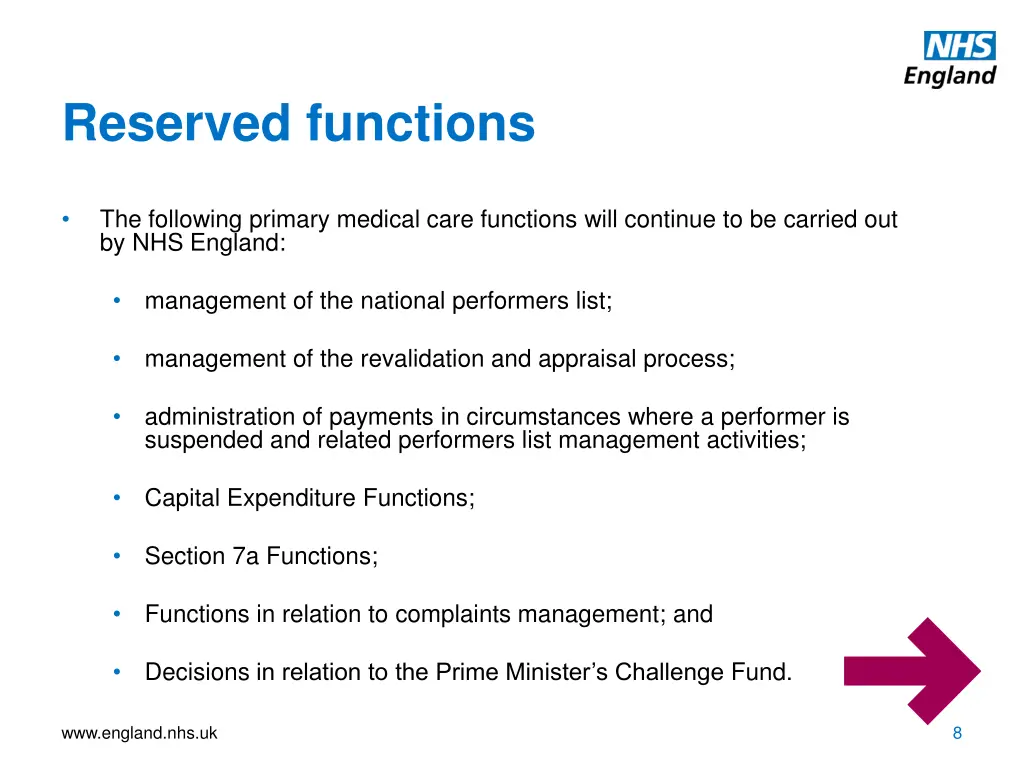 reserved functions
