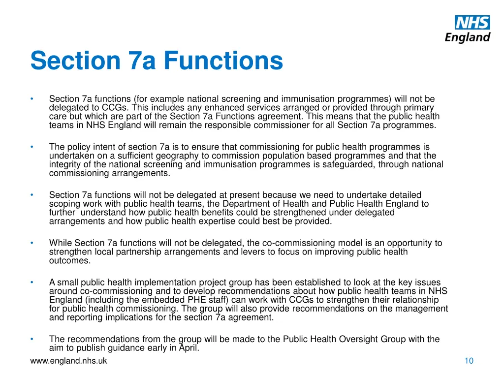section 7a functions