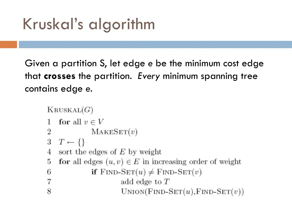 kruskal s algorithm