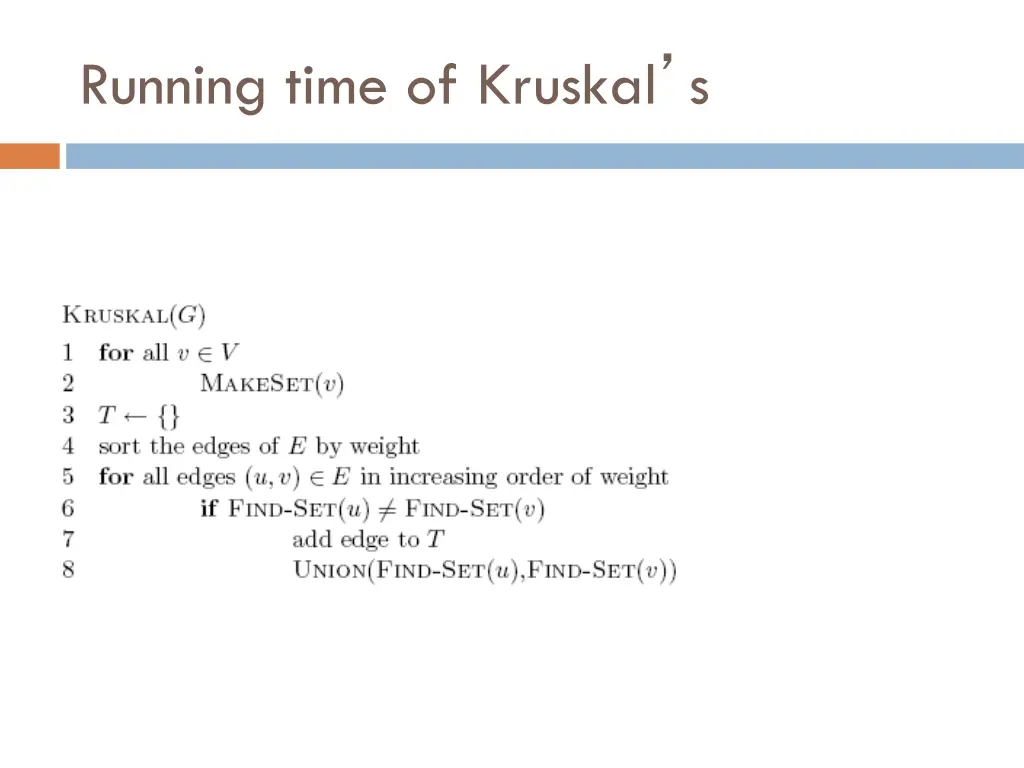 running time of kruskal s