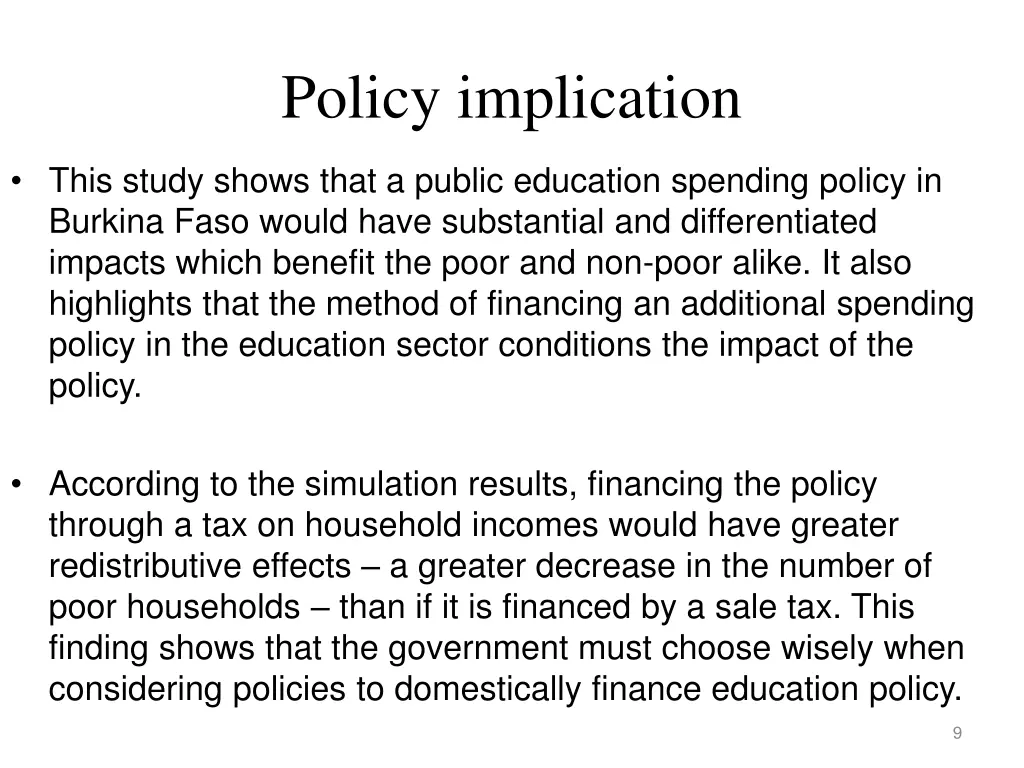policy implication