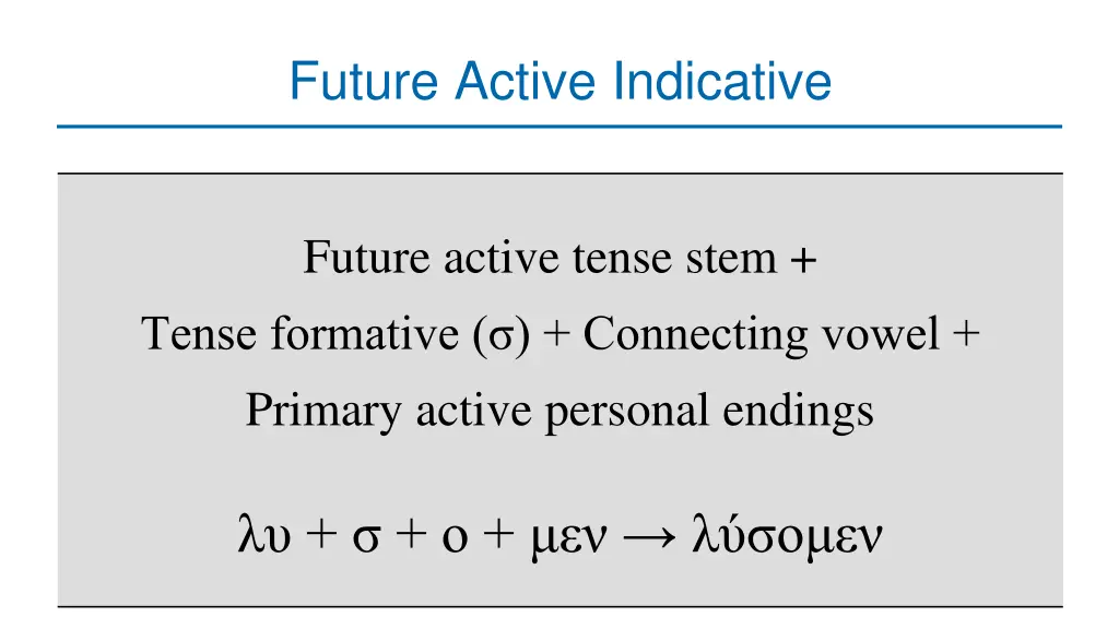 future active indicative