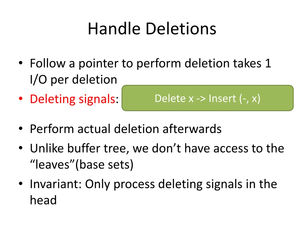 handle deletions