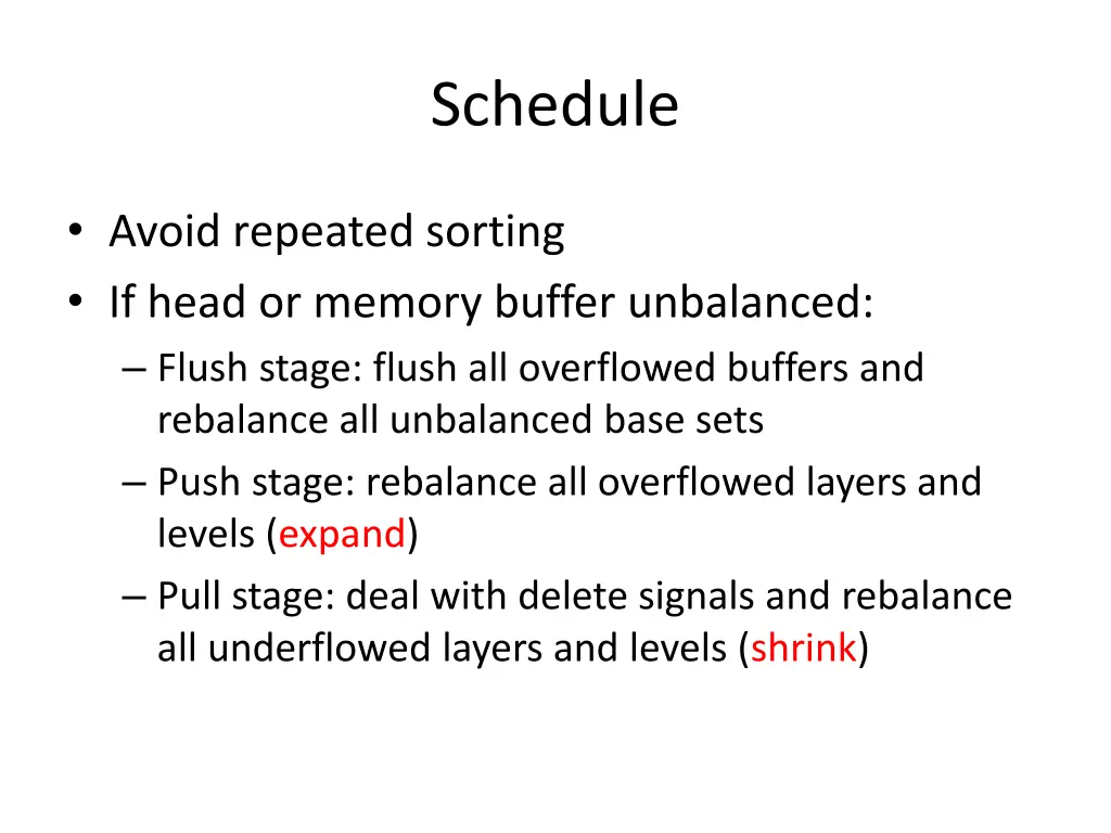 schedule