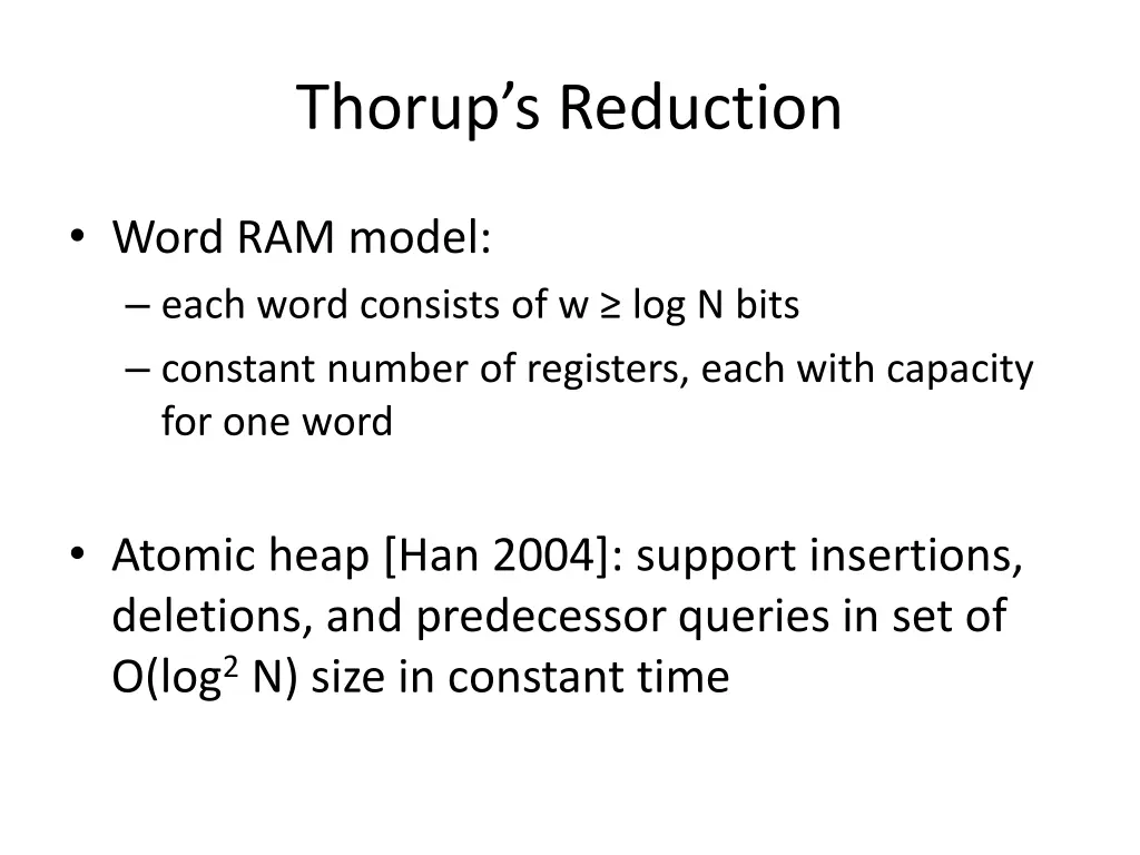 thorup s reduction