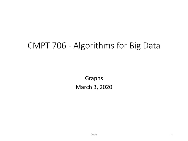 cmpt 706 algorithms for big data