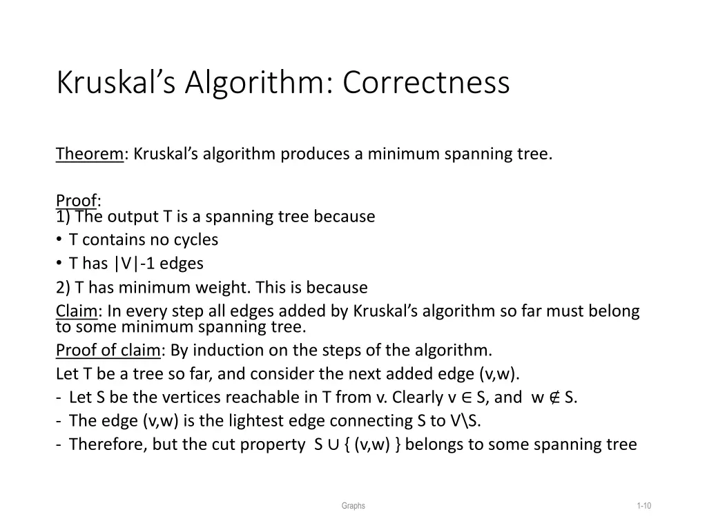 kruskal s algorithm correctness 2