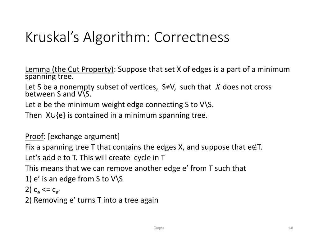 kruskal s algorithm correctness