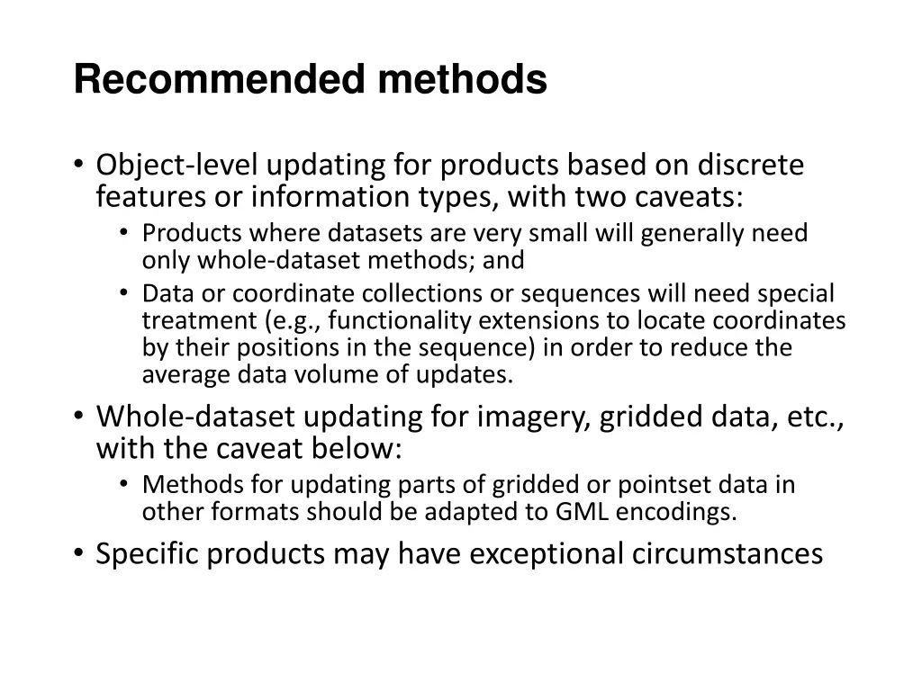 recommended methods