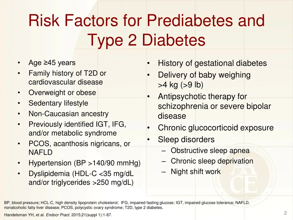 risk factors for prediabetes and type 2 diabetes