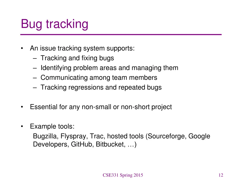 bug tracking