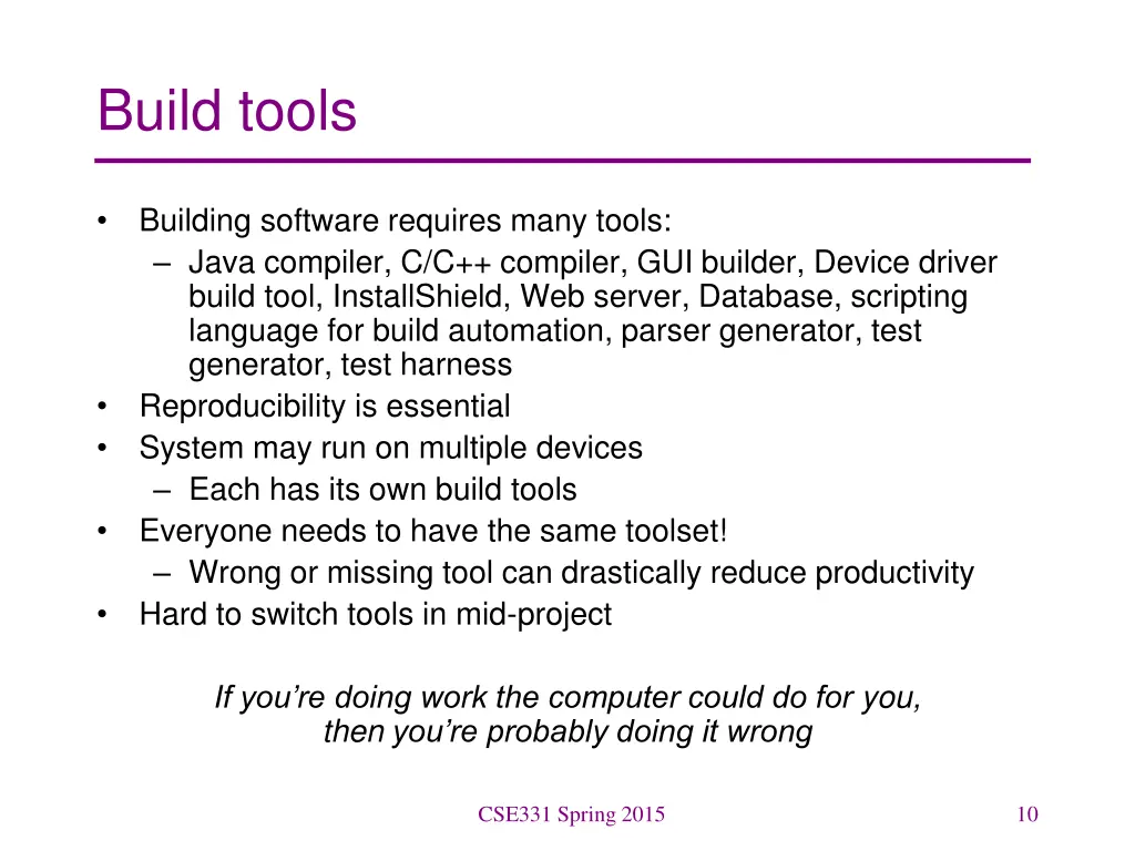 build tools