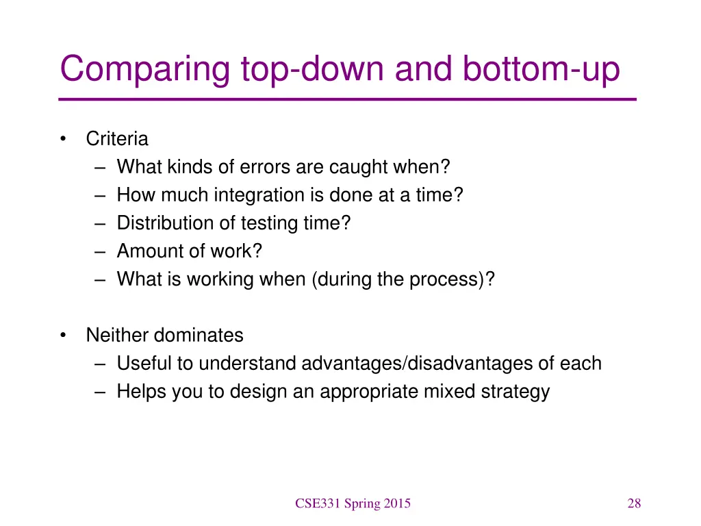 comparing top down and bottom up