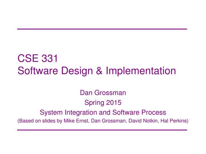 cse 331 software design implementation