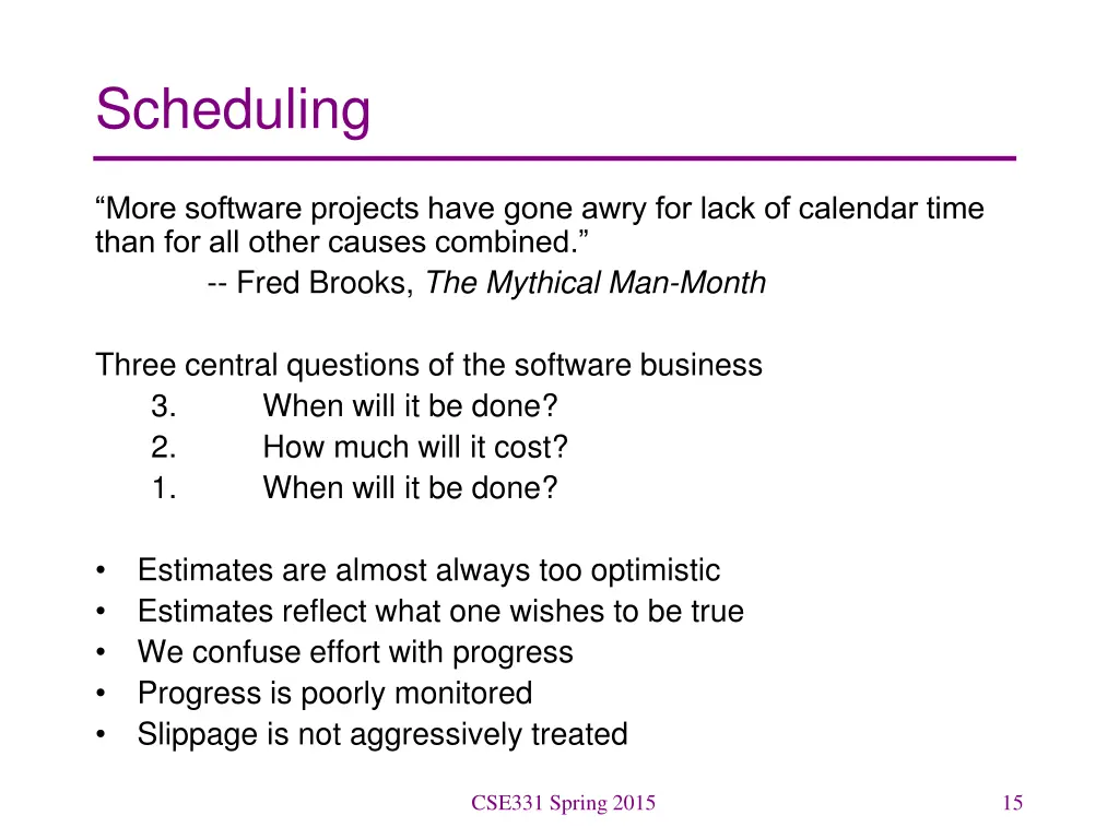 scheduling