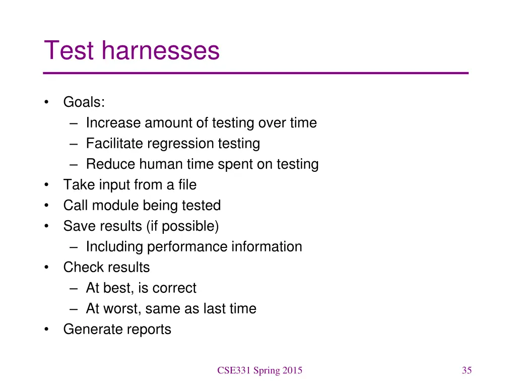 test harnesses