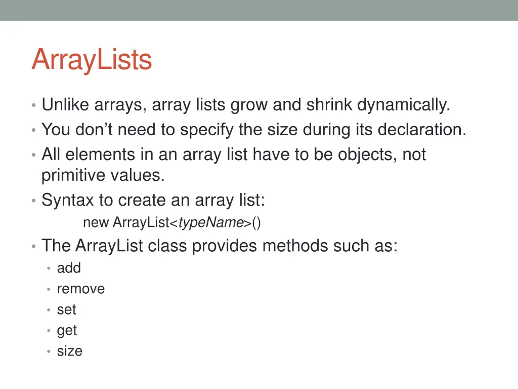 arraylists