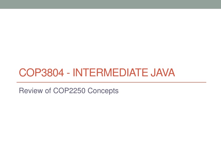 cop3804 intermediate java