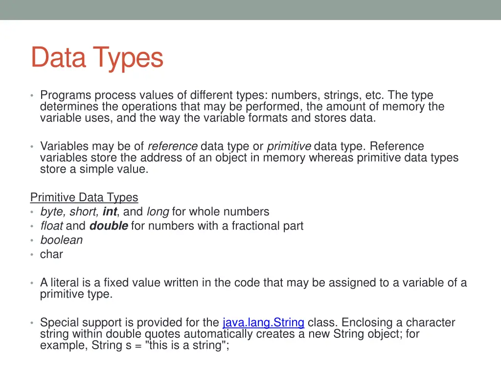 data types