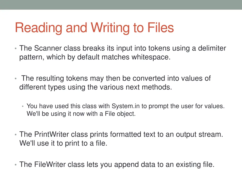 reading and writing to files