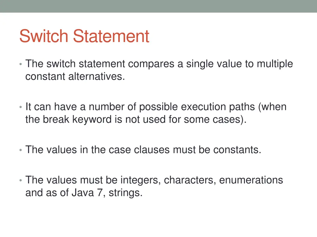 switch statement