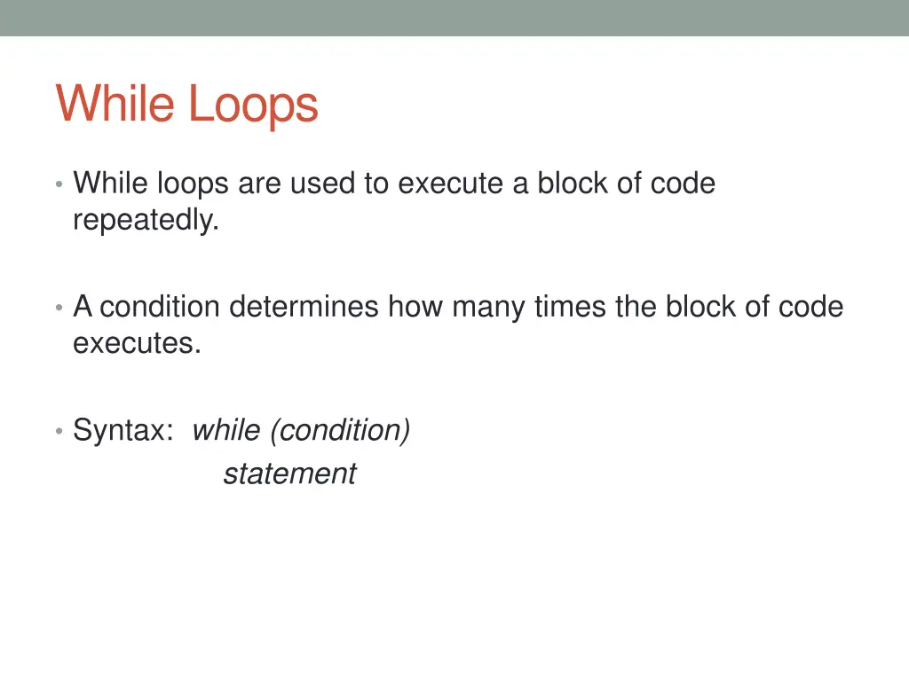 while loops