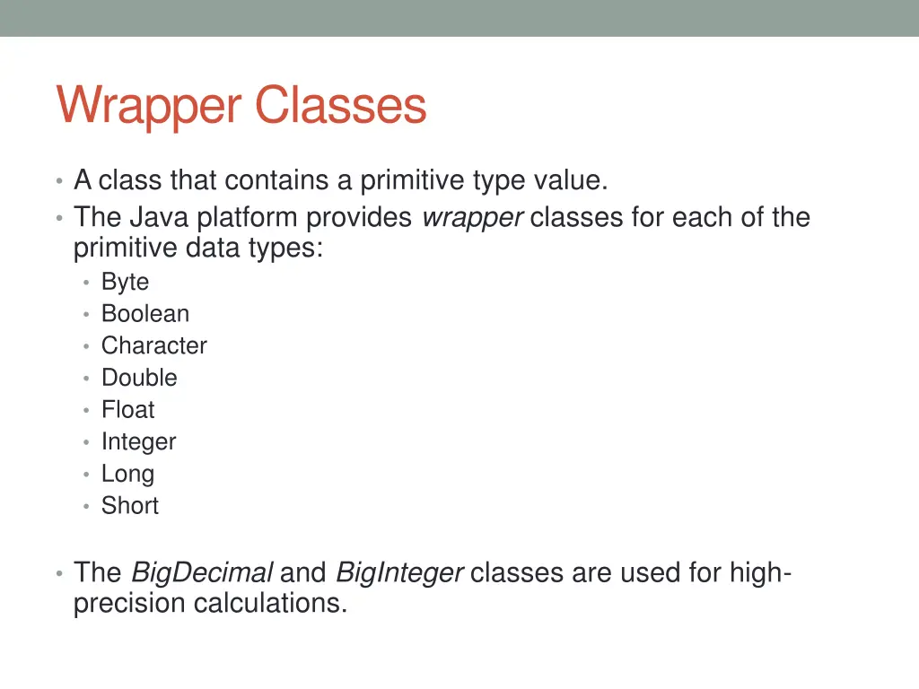 wrapper classes