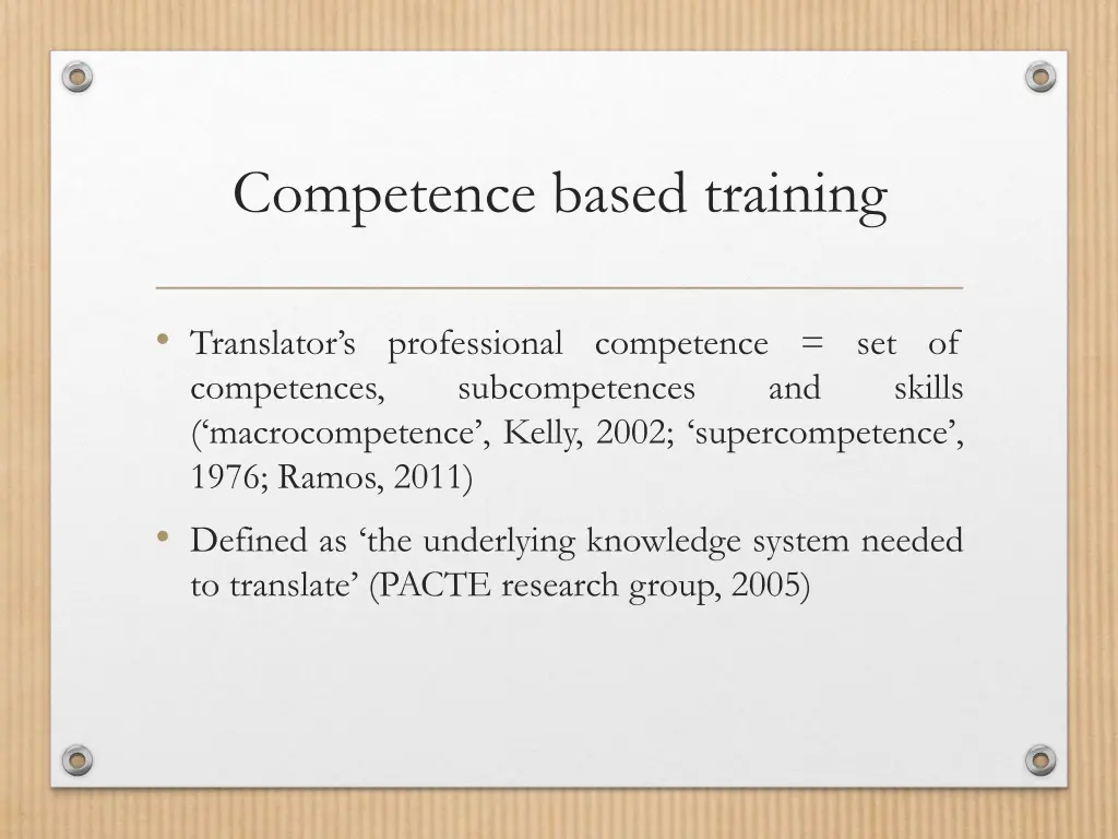 competence based training