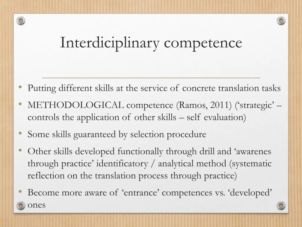 interdiciplinary competence