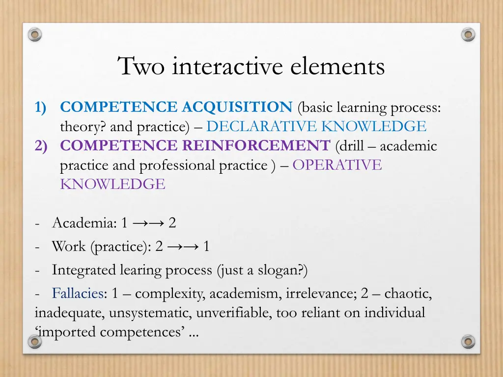two interactive elements